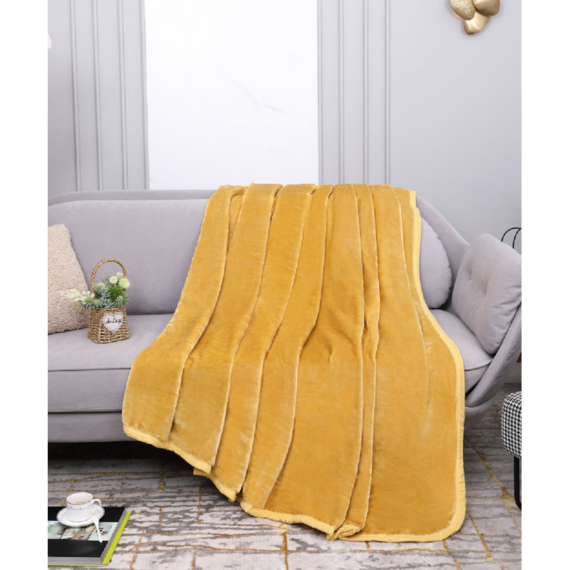 Bernestine Throw Blanket, W150 x L200cm, Mustard
