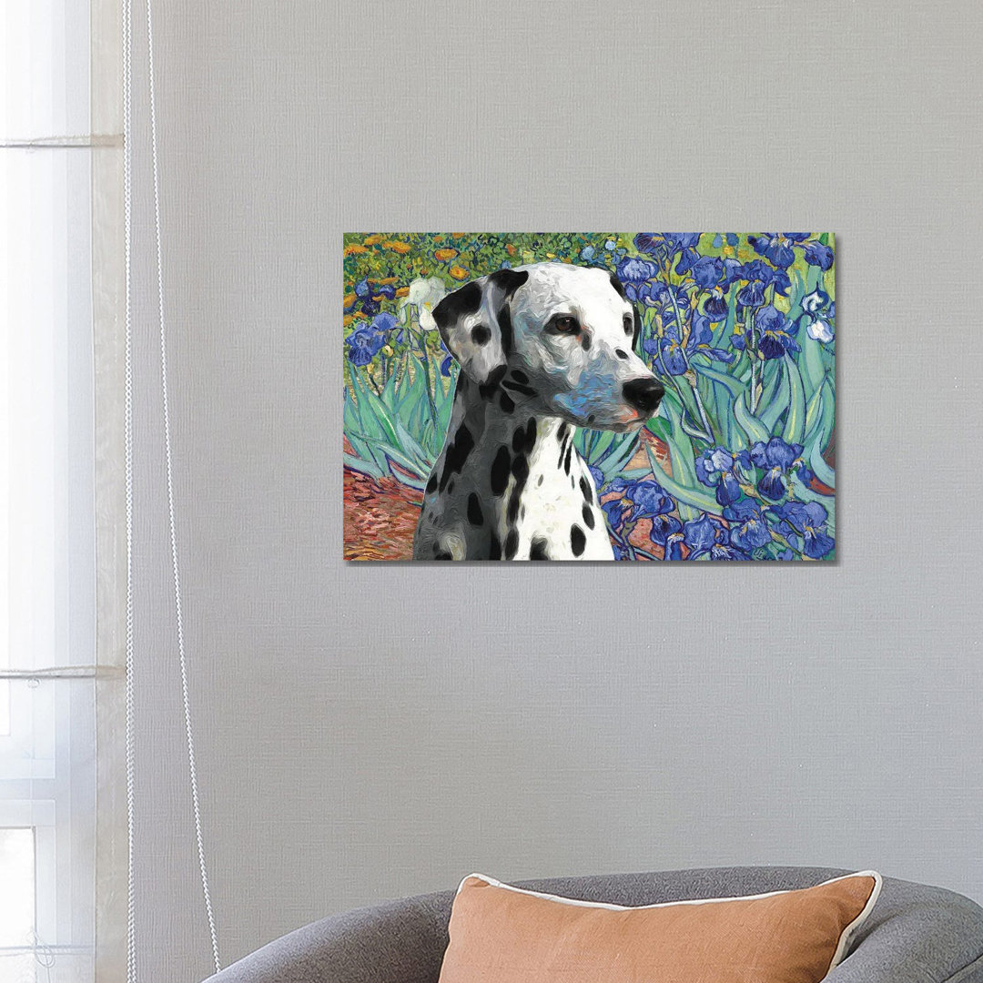 Dalmatian Dog Irises by Nobility Dogs - Wrapped Canvas Giclée