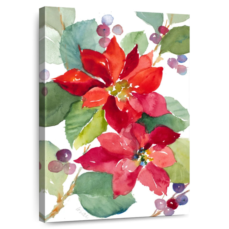Poinsettias aux baies, H 24 po x l 16 po