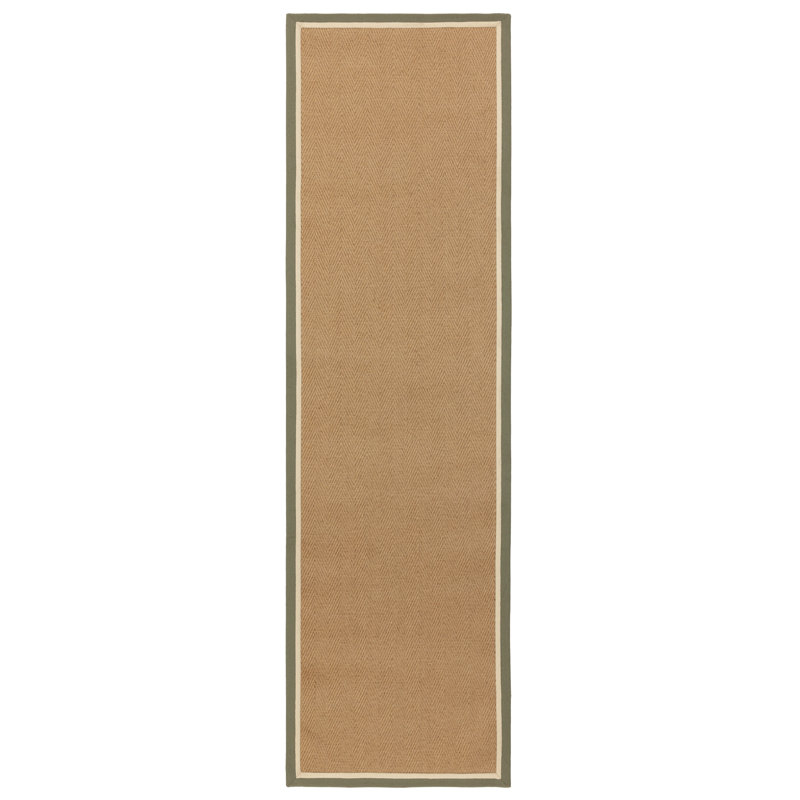 Stair Runner Sadina Herringbone, Khaki Cream, Stair Runner 67 x 600 cm