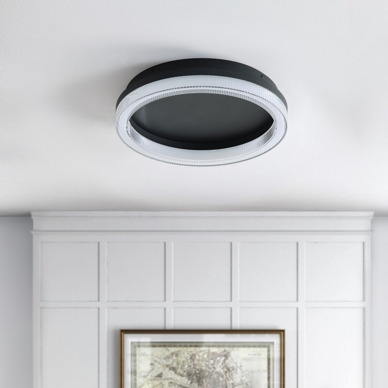 Plafonnier encastré 30 W à DEL, à intensité variable, métal noir et résine, 6000 K, certifié ETL, 3300 lumens, 120 V