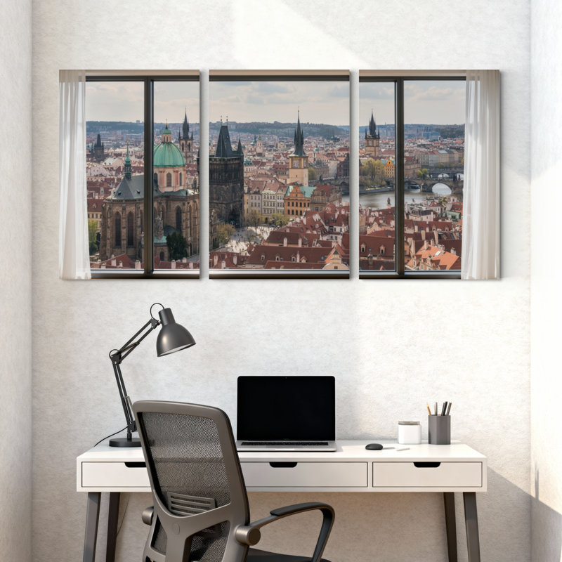 Ensemble de 3 reproductions d'art sur toile, "Scenic & Cityscapes", H 36 po x l 72 po