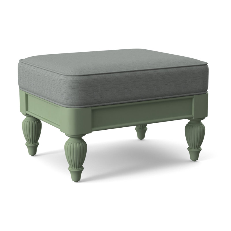 Grand View Ottoman, Black Buffalo Check; 0120-81, Celery Finish