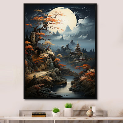 Japon, Edo au clair de lune, paysages sur toile