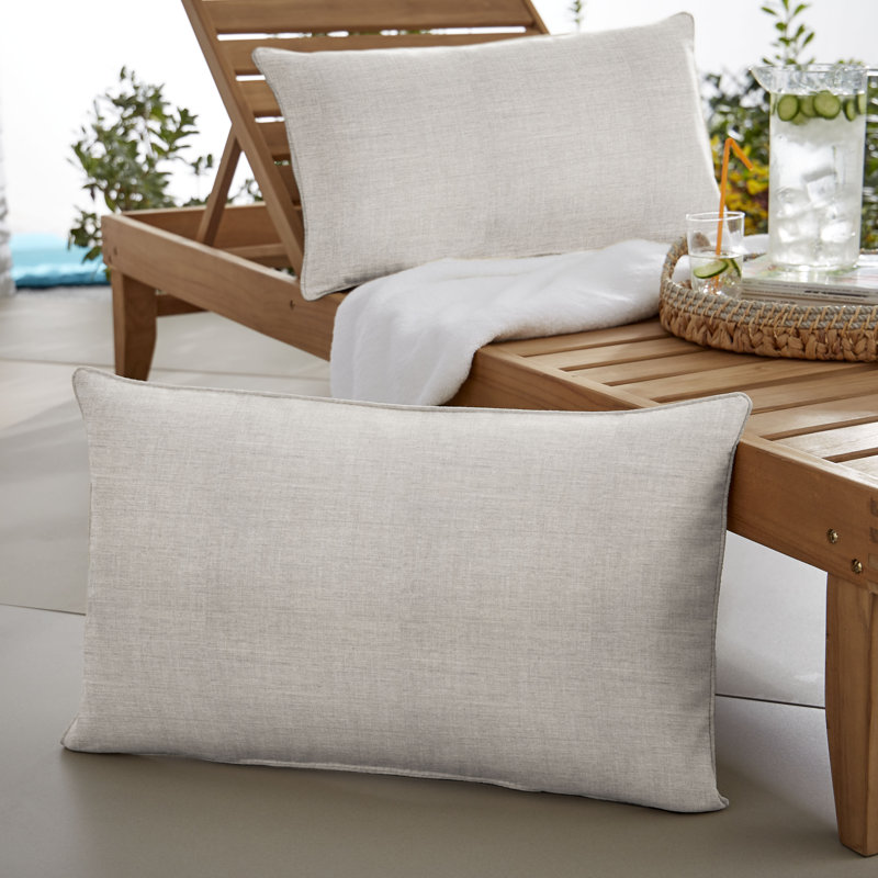 Ashish Outdoor Sunbrella Rectangular Pillow Cover & Insert, Beige, Rectangle 16 po H x 26 po L