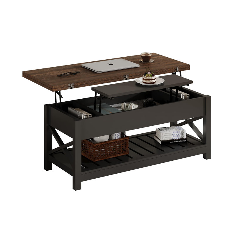 Keilan Coffee Table, Dark Brown, Black