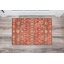 Tapis lavable tissé à la machine rouge et ivoire-829631989