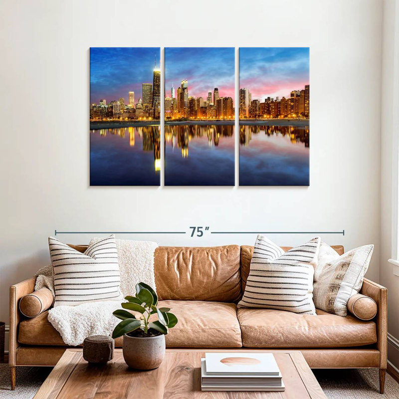 Hannes, lumières de l'horizon de Chicago, H 36 po x l 57 po