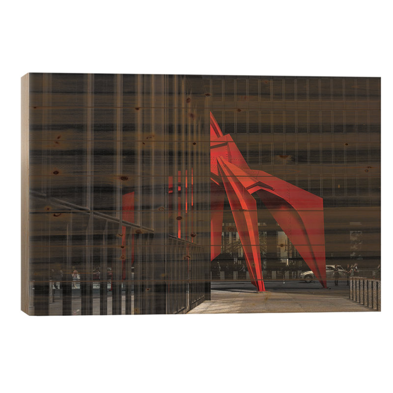 «Chicago City Sculpture Art on Wood» par Alex G Perez, reproduction, H 18 po x l 26 po x P 1,5 po