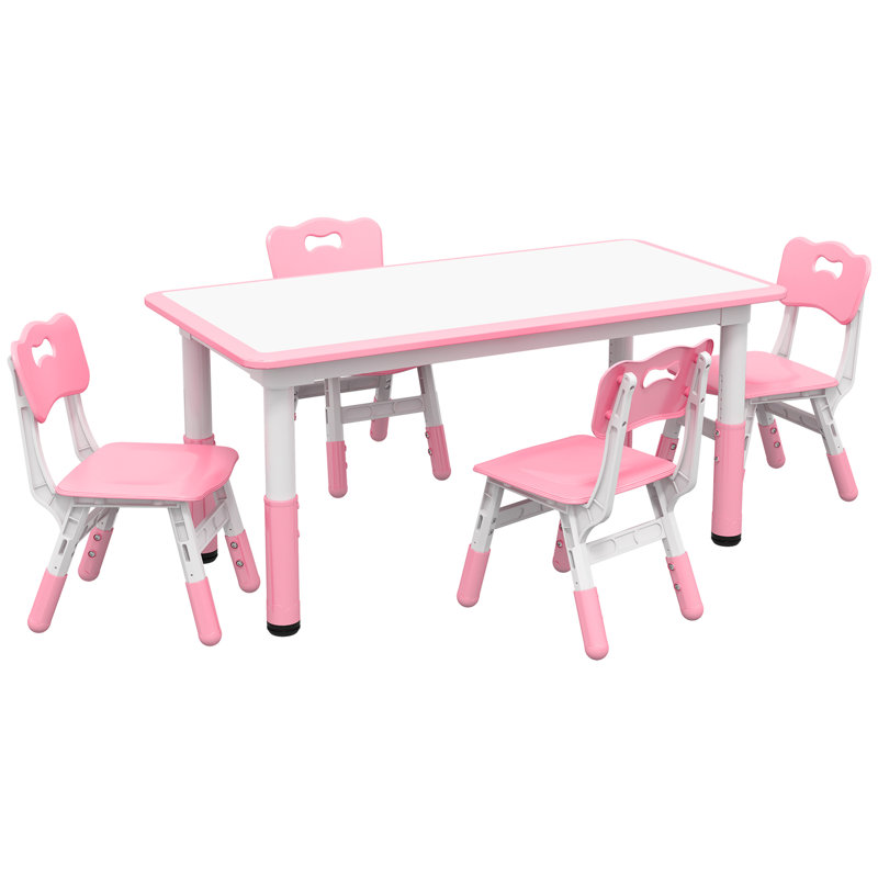 4 - Ensemble préscolaire et chaise pour étudiant, Rose