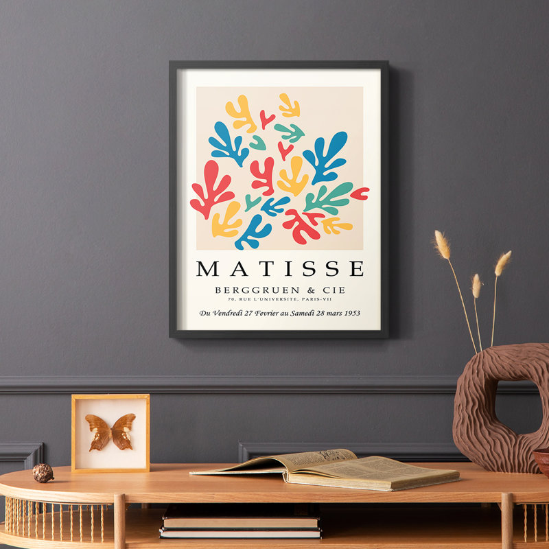 Matisse CECXLV, reproduction encadrée - bois massif, Noir, H 14 po x l 11 po