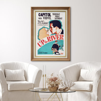 «Up the River», affiche de film, images de comédies romantiques rétro, impression sur toile encadrée sur toile.