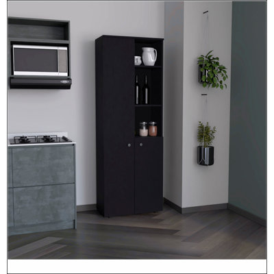 Grace Black 2-Door Kitchen Cabinet