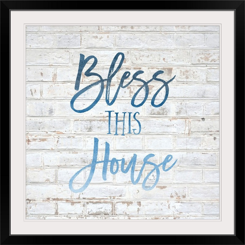 « bless this house-sentiments », art textuel, Cadre noir, H 38 po x l 38 po x P 1 po