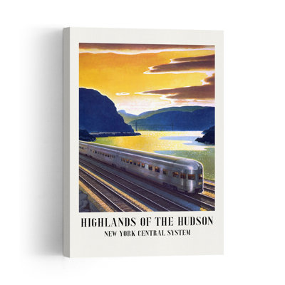 Highlands Of The Hudson New York Central System Colorful Retro Vintage Landscape City Wall Art Print