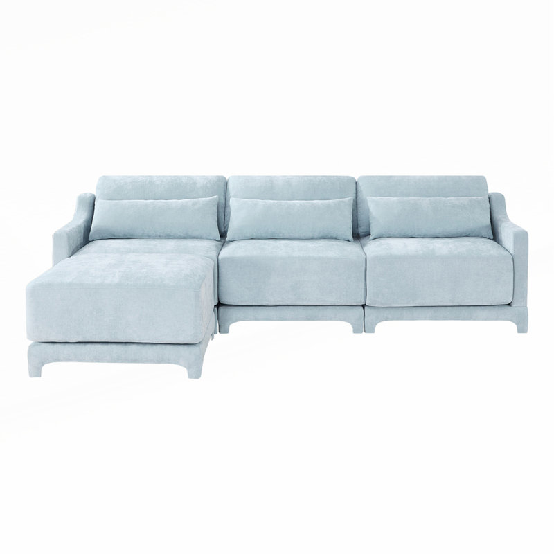 Élégant canapé rembourré en chenille avec capitonnage sur mesure Confort supérieur et conception modulaire pour des espaces de vie polyvalents
