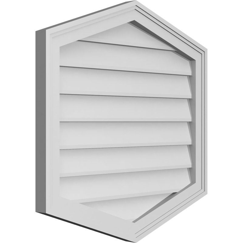 Ventilé vertical à pignon vertical 4/12 po, H 26 po x l 26 po x P 1,5 po