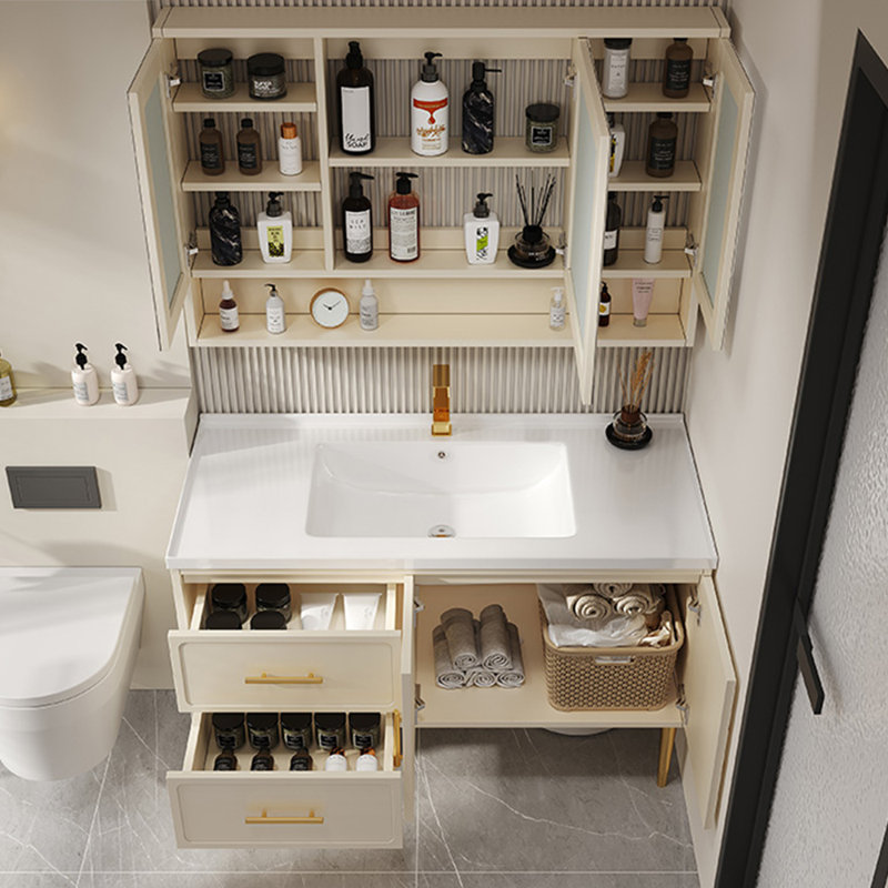 Armoire de salle de bain moderne et luxueuse, Beige