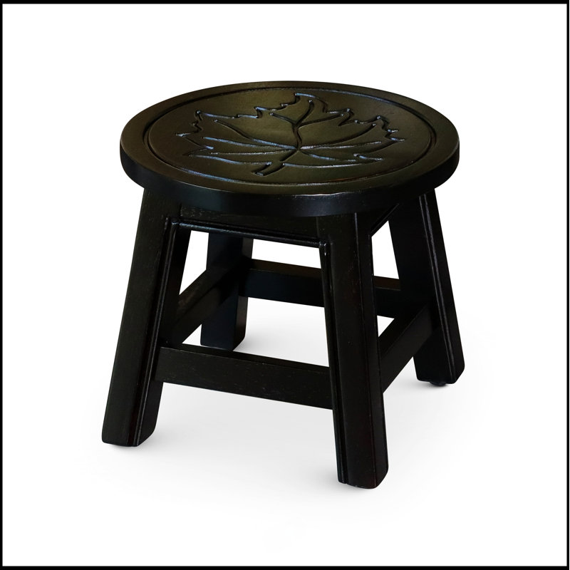 Escabeau en bois sculpté, Espresso