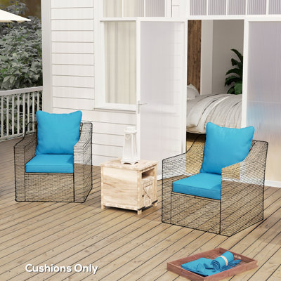 Coussins de chaise d'extérieur avec dossier pour patio de jardin, turquoise