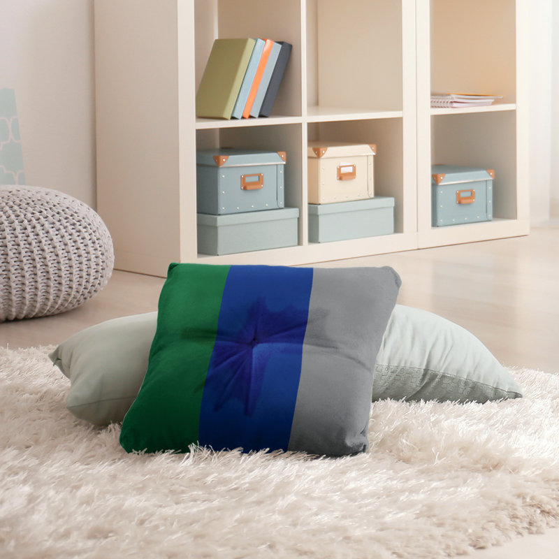  Coussin de sol touffeté, 26 po x 26 po, Bleu