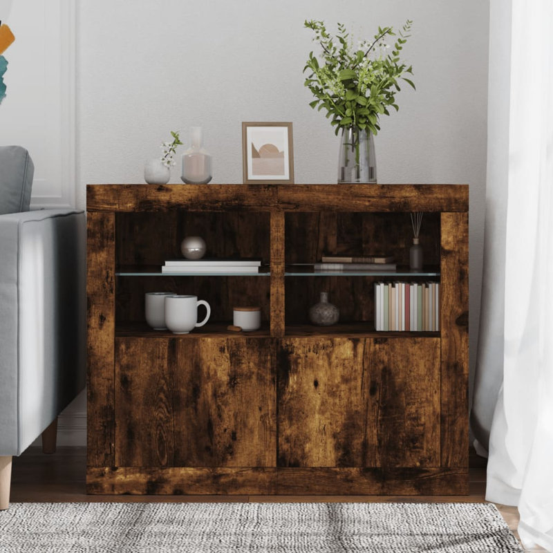 Barlina Iron 1 - Door Rectangle Accent Cabinet, Smoked Oak