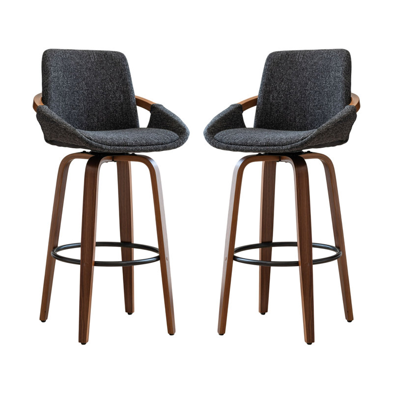 Tabouret de bar et de comptoir pivotant Carruth, Gris, Tabouret de bar (siège d'une hauteur de 30 po)