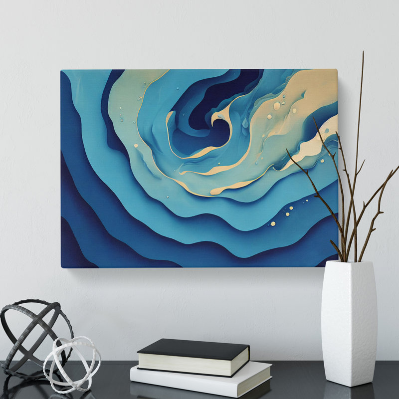 Swirling Ocean - Wrapped Canvas Print, 35cm H x 50cm W x 3cm D