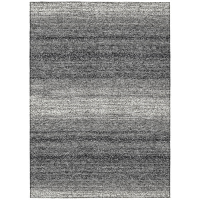 Nira Gray Washable Indoor-Outdoor Rug - , 9' x 12'