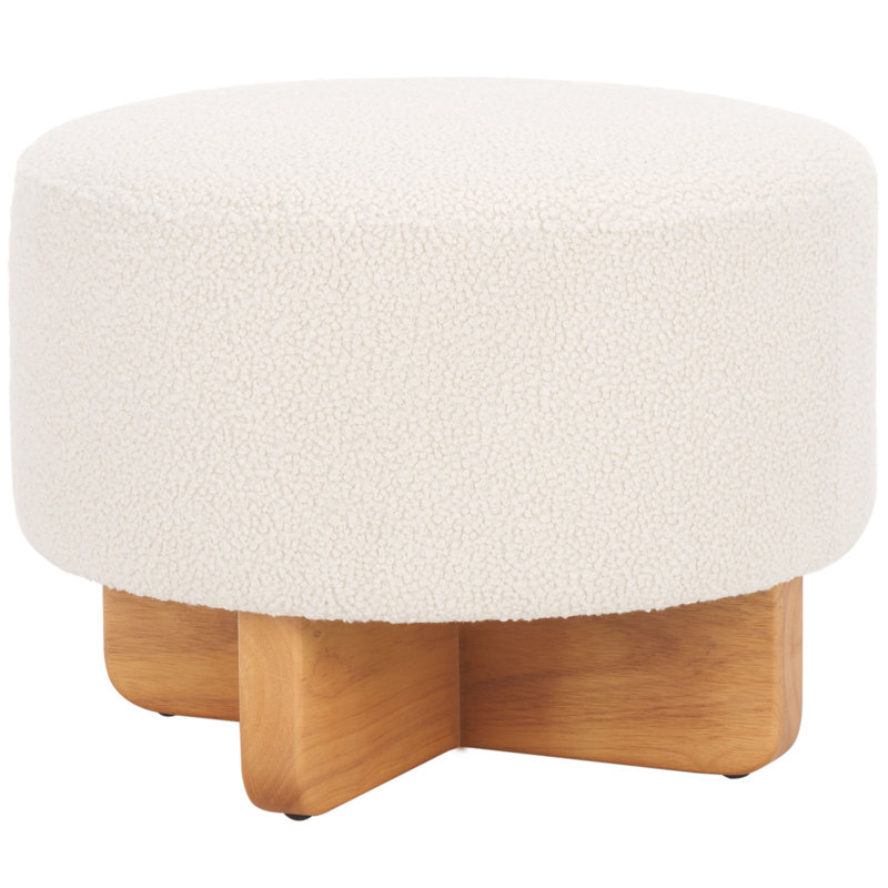 Lathierio Upholstered Ottoman, Natural