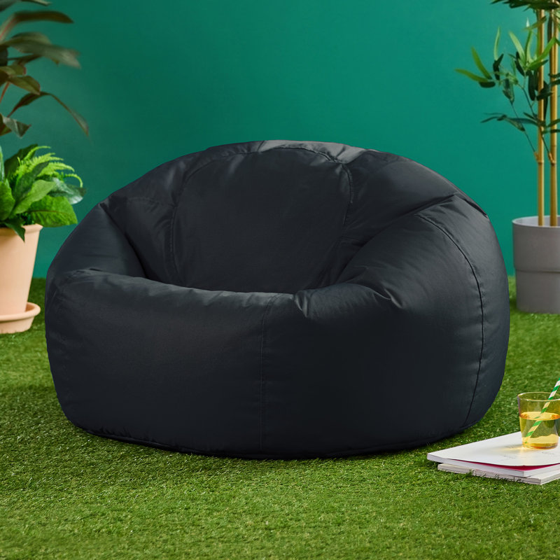 Teen Classic Water-Resistant Bean Bag Chair, Black