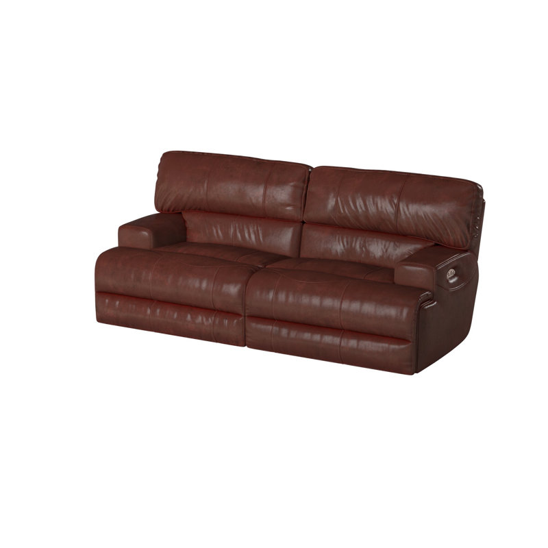 Anjuman 93" Leather Match Reclining Sofa, Power, Yes, Walnut Leather Match