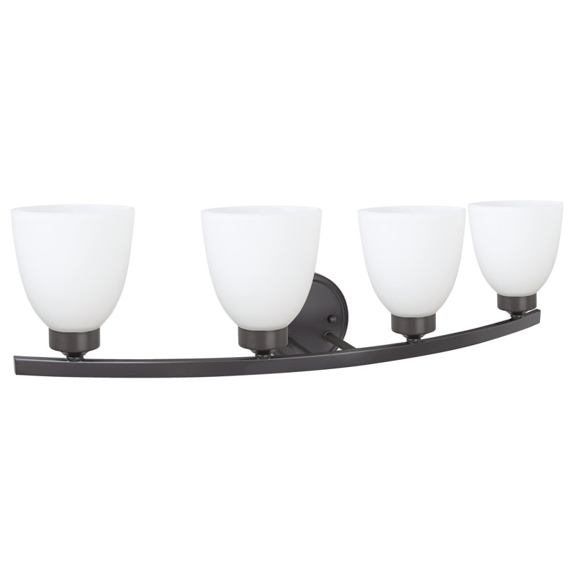 Éclairage pour salle de bain 4 lumières, Bronze huilé