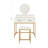 Vanity With Mirror, Stool, And Organizer Drawer, White Gold Aesthetic, Space Design, Table, 18.99 In Width, 53.61 Height Makeup Table 1 Finish, Modern For Small Spaces, Material, Wide, High