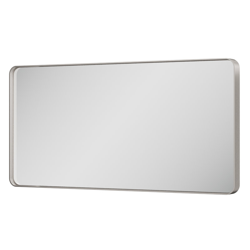 Miroir d'appoint Tyro, 48 po x 24 po, Rectangulaire, Nickel