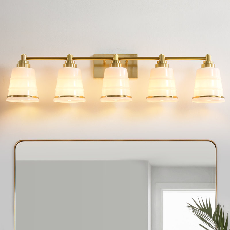 Éclairage de salle de bain à intensité variable pour salle de bain (disponible en quatre tailles), Doré, Blanc, 5