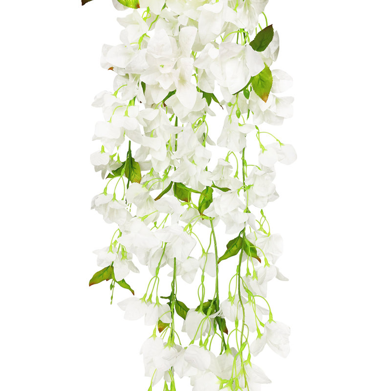 Buisson artificiel de fleurs de bougainvilliers suspendus, Blanc crème