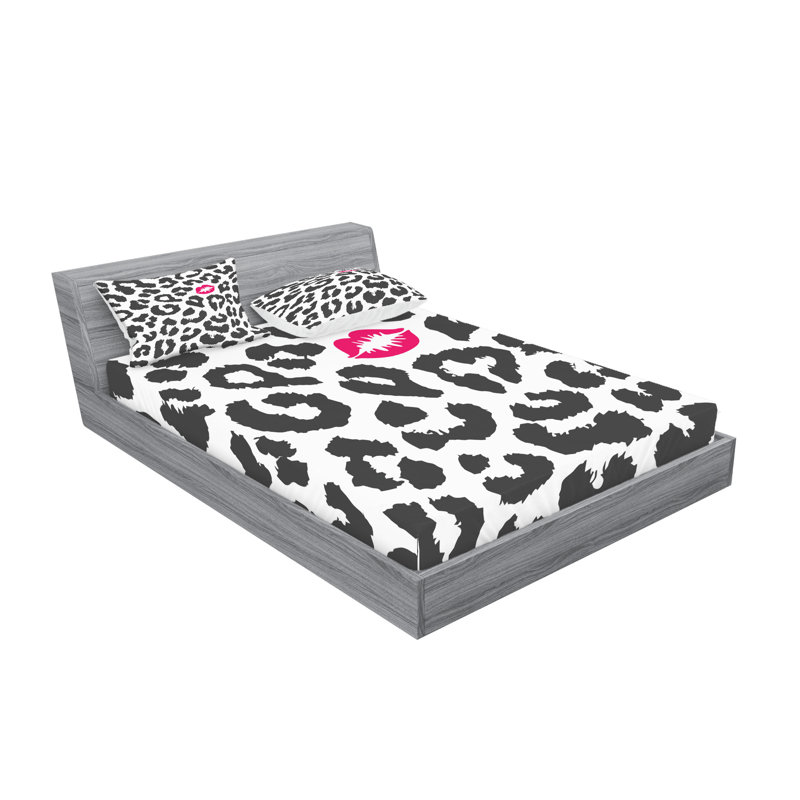 Drap-housse et coussin décoratif Ambesonne Savannah gris anthracite et rose, Queen Sheet Set + 5 Additional Pieces