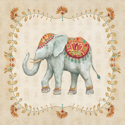 « éléphant walk v », reproduction sur toile tendue