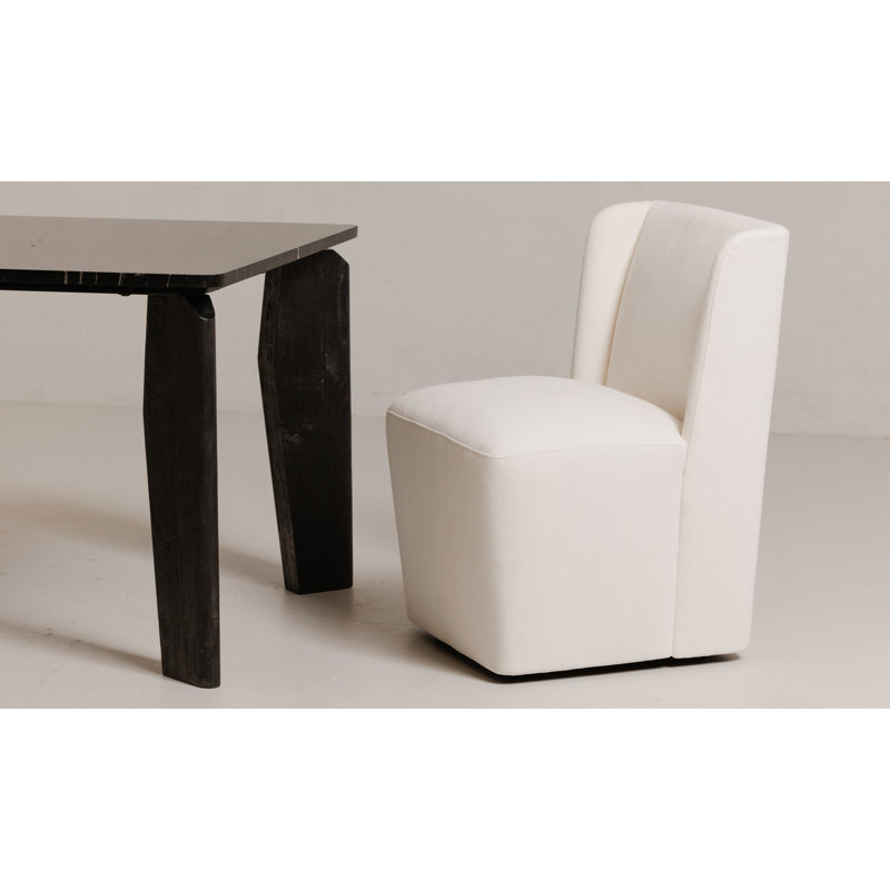 Chaise de salle à manger rembourrée Corrie, Crème