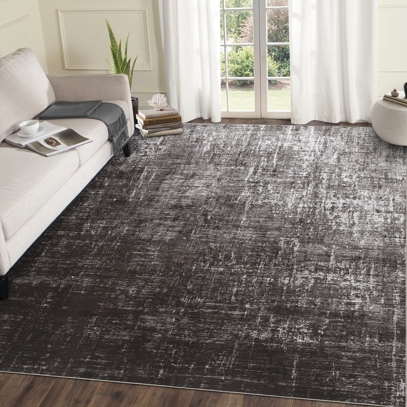 Modern Abstract Area Rug, Washable Rugs for Living Room, Non Slip & Stain Resistant Ombre Print Accent Carpet, Low Pile Home Decor Floor Decoration Mat