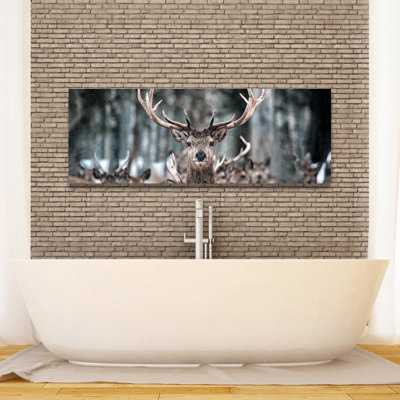 Rustic Stags Canvas - Art mural animal de ferme pour la décoration intérieure