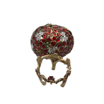 Floral Egg on Stand Trinket Box. Hand Crafted with Lots of Details