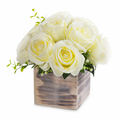 Silk Roses Arrangement in Planter
