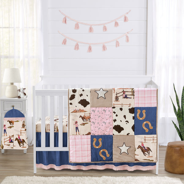 Sweet Jojo Designs Set di biancheria da letto per culla, 4 pezzi, con rose floreali rosa, tinta unita, colore rosa chiaro, lussuoso, elegante, principessa, vintage, boho, shabby chic, lussuoso