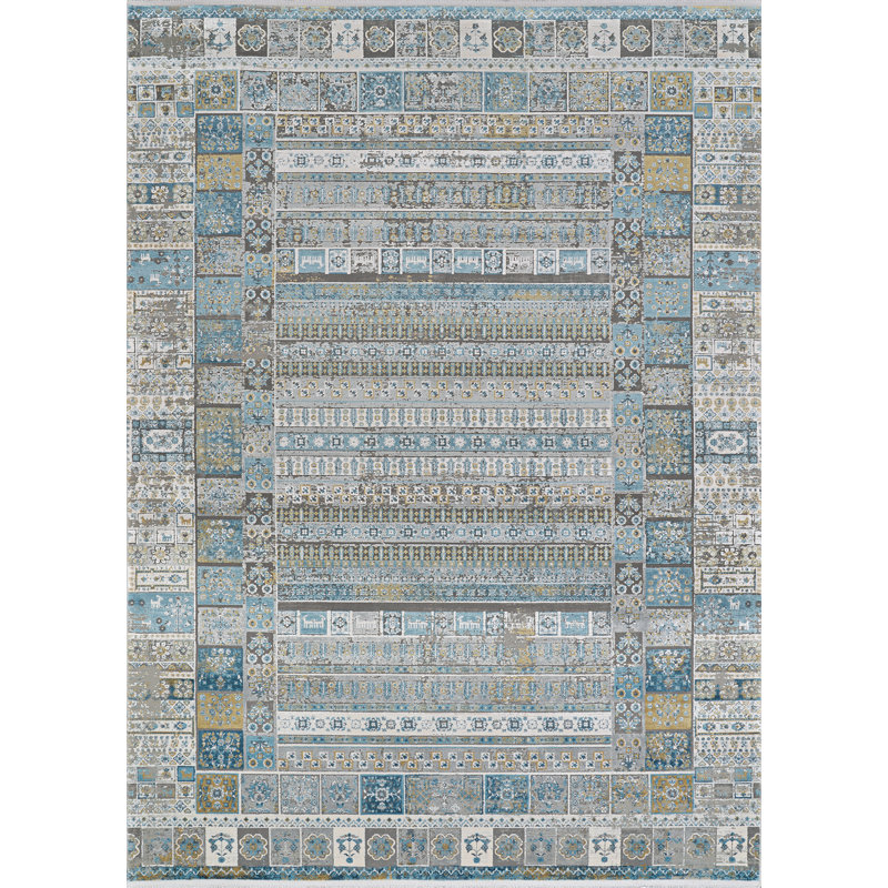 Viscose Floral Indoor Rug, Rectangle 5'3" x 7'2"