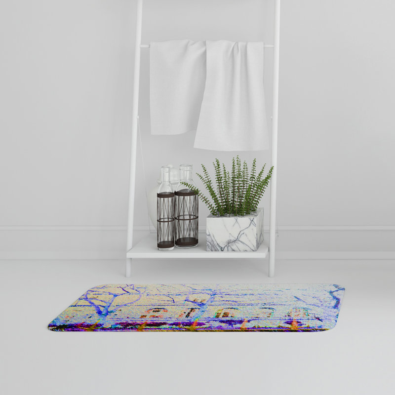 Higuchi Memory Foam Non-Slip Bath Rug, Blue