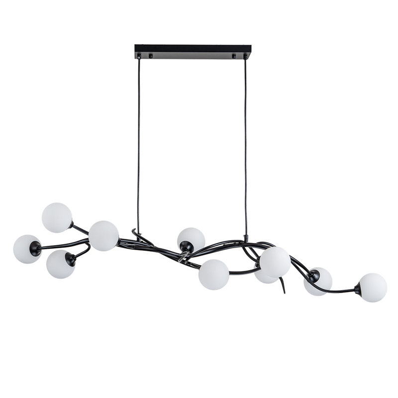 Dekisha 10-Light Glass Globe Branch Linear Chandelier