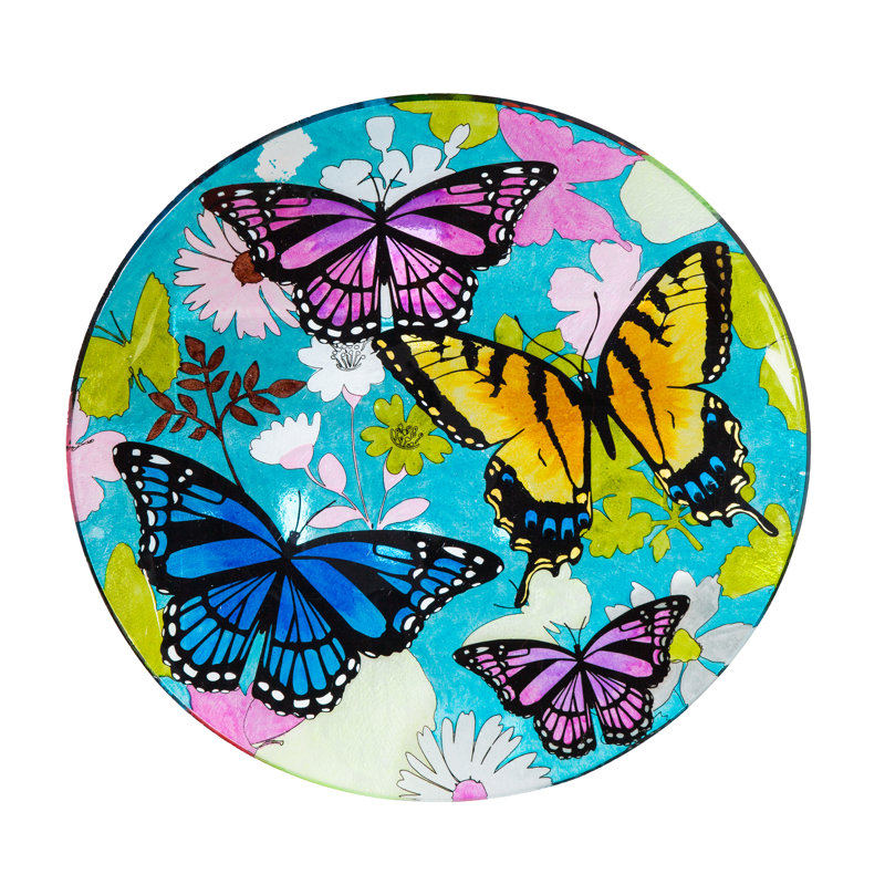 Glass Single Tier Birdbath