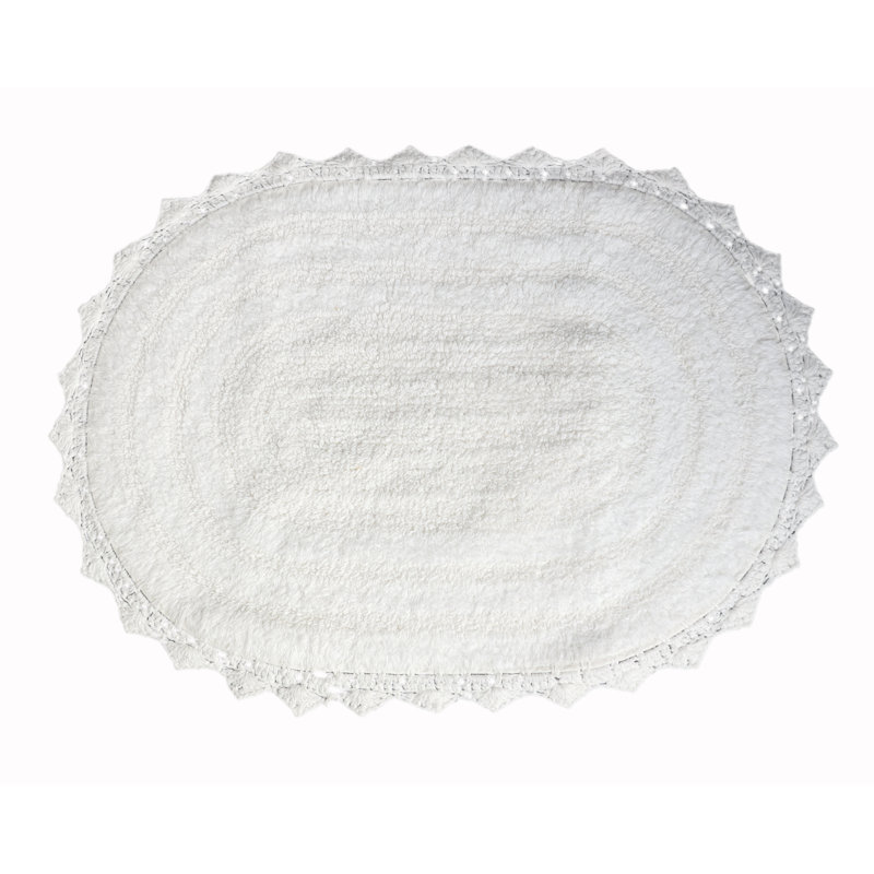 100% Cotton Bath Rug, White